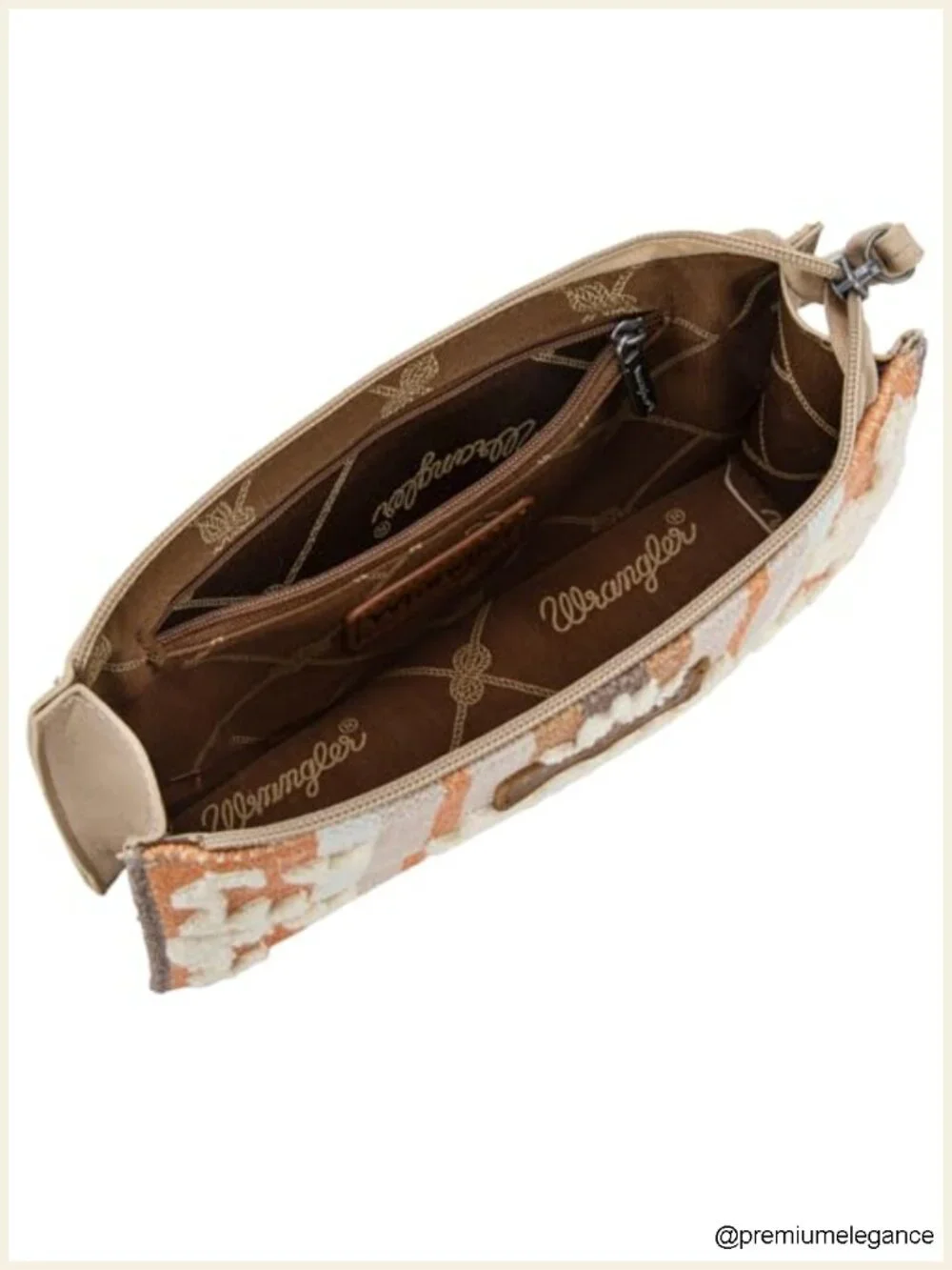 Western Wristlet Clutch Purse with Towel Embroidery Zipper Wrist Strap